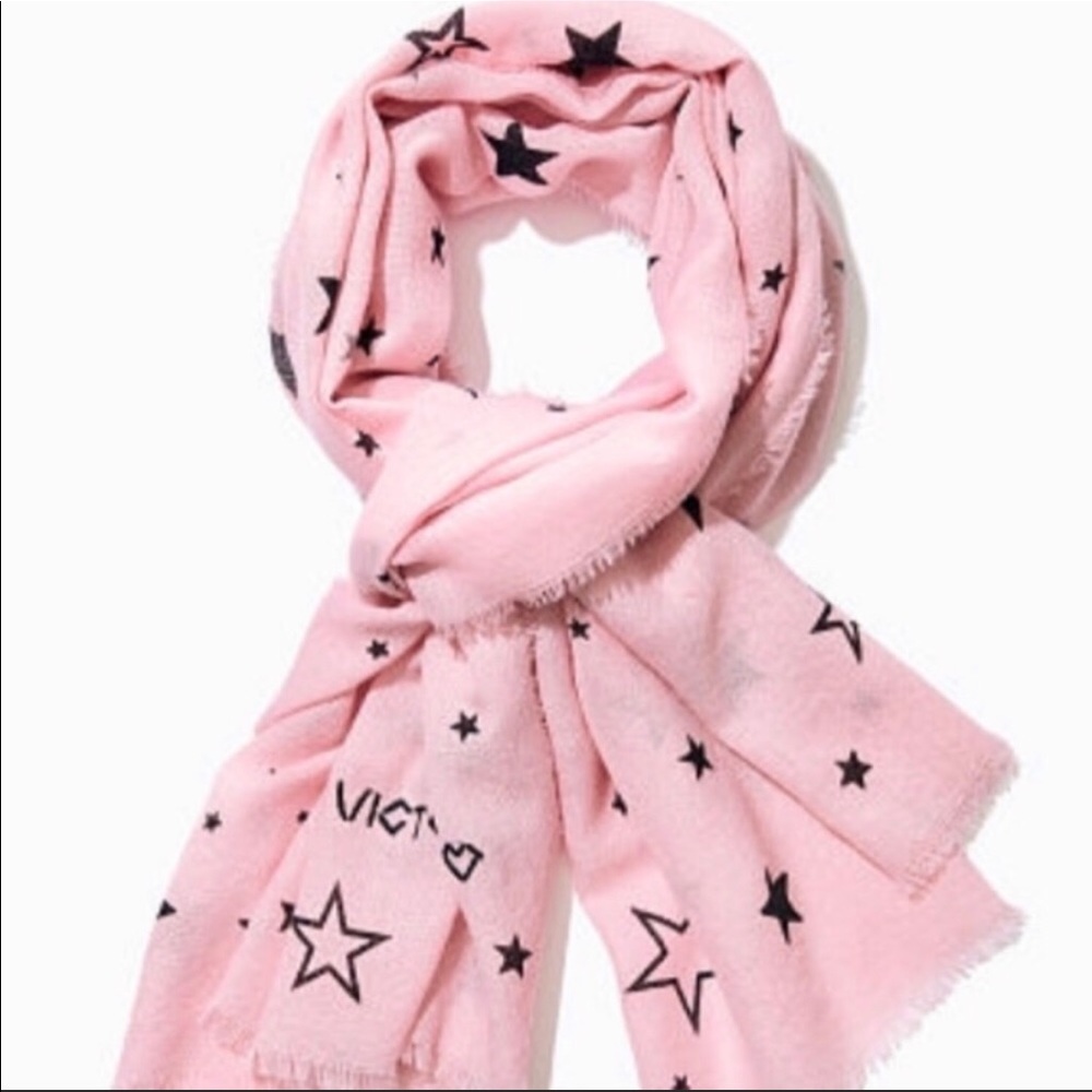 Victoria’s Secret Scarf/ECharpe Pink with Stars